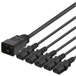 DEL-113Q - power splitter - IEC 60320 C20 to power IEC 60320 C13 - 3 m