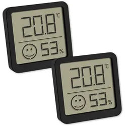 TFA Digitales Thermo-Hygrometer 30.5053.01.02, 2 Stück, schwarz