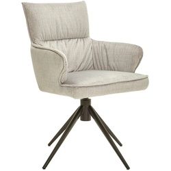 Dieter Knoll Armlehnstuhl , Hellgrau , Metall, Textil , Drehkreuz, Stativgestell , 58x91x62 cm , Typenauswahl, Sitzfläche 360° drehbar, automatische Rückholfunktion , Esszimmer, Stühle, Polsterstühle