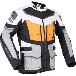 Richa Infinity 2 Adventure wasserdichte Motorrad Textiljacke, schwarz-grau-orange, Größe S