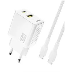 A27TCEU PD 30W GAN USB-A USB-C wall charger with USB-C cable - white