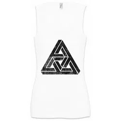 Urban Backwoods Tanktop Penrose Logo Sign IV Ärmelloses Damen T-Shirt Big Geek Triangle Bang Theory Parkett Treppe Nerd weiß M