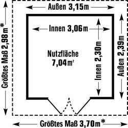 Grosfillex Gartenhaus Deco H 7,5 370 x 298 cm (inkl. Dachüberstand)