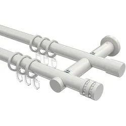 GARDINENSTANGE Platon Estana 280 cm (geteilt in 2 x 140 cm), 2-läufig, 20 mm Ø Weiß