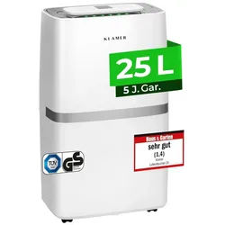 KLAMER Luftentfeuchter Elektrisch 20L, 195m3 Luftumwälzung pro Stunde, 420W starker Raumentf..., Entfeuchtung 20 l/Tag, Timer 1-24h, diverse Modi, Nachtmodus, Feuchtigkeit in 5%-Schritten weiß