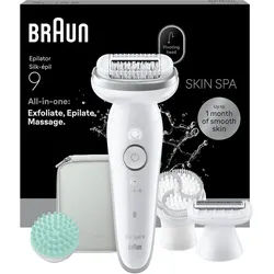 Braun Epilierer Silk-épil SkinSpa 9 SES9-080 (Modell 2026) 9-381 (Modell 2025), Ganzkörper Beautyset mit Mini Rasierer für das Gesicht