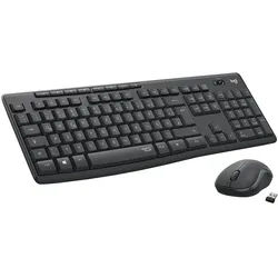 Logitech MK295 kabelloses Tastatur-Maus-Set mit SilentTouch-Technologie, QWERTZ Tastatur- und Maus-Set schwarz