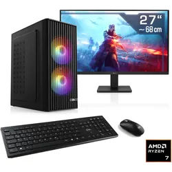 CSL PC-Komplettsystem "Spectrum V25242", Energieeffizienz: E (A-G), schwarz, Microsoft Windows 11 Home (64 Bit), 16 GB RAM 1.000 GB SSD, Computer_Komplettsysteme