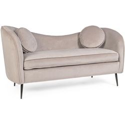 2-Sitzer Sofa Candis in Samt-Optik, Hellgrau