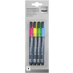 Sigel Kreidemarker 1 - 2 mm 4 Kreidemarker pink / gelb / grün / blau pink