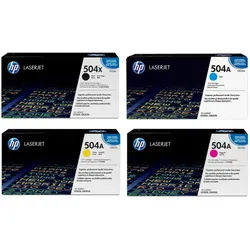 HP 504X 504A Toner CMY and High Yield Black Pack of 4