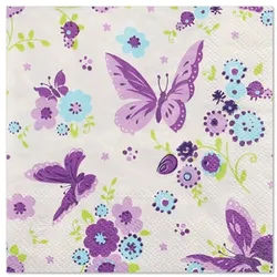 Papstar 280 Servietten, 3-lagig 1/4-Falz 25 cm x 25 cm Beautiful Butterfly