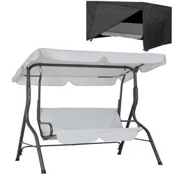 Hollywoodschaukel Hellgrau + Abdeckplane