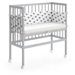 VitaliSpa Beistellbett Sophie Grau 94 x 90 cm 1 Seitenschiene , Holz , Rechteckig , 94x96x90 cm , Babymöbel, Babybetten, Beistellbetten