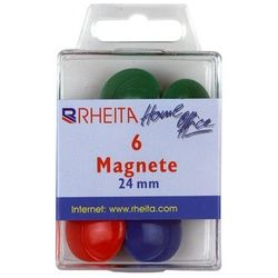 Rheita Magnet 24 (4x 6) farbige Magnete / Durchmesser: 24mm