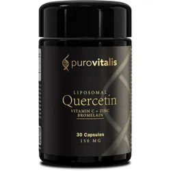 Purovitalis Liposomales Quercetin mit Vitamin C, Zink & Bromelain – 150 mg pro Kapsel Kapseln 30 Pc