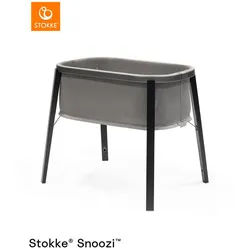 Stokke Beistellbett , Grau, Schwarz , Holz, Metall, Textil , Buche , 59.7x76x87.1 cm , höhenverstellbar , Babymöbel & Kindermöbel, Babyzimmer, Babybetten