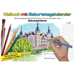 Geburtstagskalender Malbuch mit Geburtstagskalender aus Deutschland