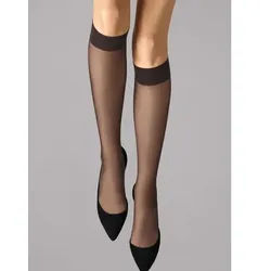 Wolford Damen Kniestrümpfe Satin Touch Knee-Highs 20 DEN - Black - S