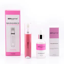 Skinosense® Hyaluron Booster Set, Hydra Derma Roller 3.0 mit 105 Nadeln & Serum 1 St