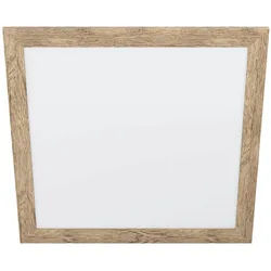 Eglo Led-Paneel , Weiß, Hellbraun , Holz, Metall, Kunststoff , massiv , quadratisch , 64.5x5.5x64.5 cm , Lampen & Leuchten, Leuchtenserien