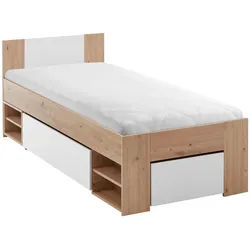 Bett Azurro 2-90 Weiß/Eiche Artisan