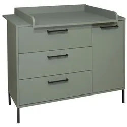 Jimmylee Wickelkommode , Grün , Metall , 1 Fächer , 3 Schubladen , 119x91x101 cm , DIN EN ISO 9001 , Babymöbel & Kindermöbel, Babyzimmer, Wickelkommoden & Zubehör, Wickelkommoden