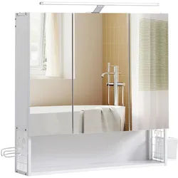 Spiegelschrank mit LED 3-türig ca. 70x70 cm Weiß
