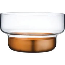 Contour Schüssel 24 cm durchsichtig mit Kupfersockel