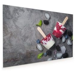 Primedeco Küchenrückwand Küchenrückwand Spritzschutz Glas mit Motiv Beereneis gefroren 60 cm x 40 cm