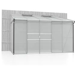 Vitavia Gewächshaus Osiris/Ida 6500 inkl. 2 Dachfenster - 6,5 m2 6 mm Hohlkammerplatten Alu-blank eloxiert