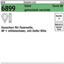 Reyher Kausche 100er Pack Kauschen DIN 6899 BF 11/RW12 Stahl galv.verz. 50 Stück DIN