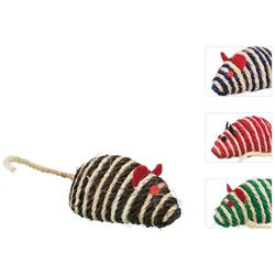 TRIXIE Outdoor-Spielzeug Jollypaw - Katzenspielzeug - Sisalmaus mit Glöckchen - 1 Stück, Sisal grün|rosa