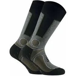 Kurzsocken ROHNER SOCKS "Socken trekking 2-er pack 2er Pack", Damen, Gr. 43-46, grün (khaki), Obermaterial: 38% Baumwolle CO. 25% Wolle mw. 25% Polyacryl PAN. 10% Polyamid PA. 2% Elasthan EL., Socken