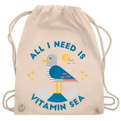 Youth Designz Turnbeutel "Vitamin Sea" Baumwoll Turnbeutel, mit trendigem Motiv beige