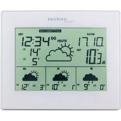Funk-Wetterstation mit Mehrtagesvorhersage, Wettervorhersage inklusive Außensender, weiß