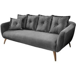 3-Sitzer-Sofa Baggio Grau Velours