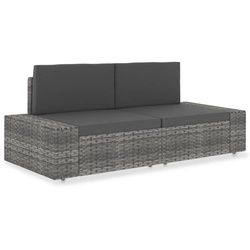 vidaXL Loungesofa Modulares 2-Sitzer-Sofa Poly Rattan Grau, 1 Teile grau