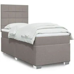 vidaXL Boxspringbett, Boxspringbett mit Matratze Taupe 90x190 cm Stoff