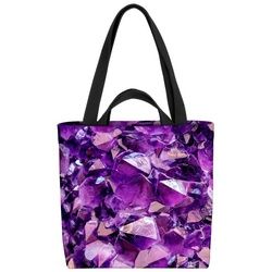 VOID Henkeltasche (1-tlg), Amethyst Kristall Stein Amethyst Kristall Stein lila Edelstein Berg R bunt