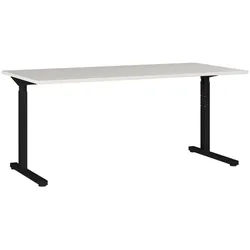 Germania Schreibtisch , Grau, Schwarz , Metall, Holzwerkstoff , rechteckig , C-Form , 80x70x180 cm , höhenverstellbar , Büromöbel, Schreibtische, Höhenverstellbare Schreibtische