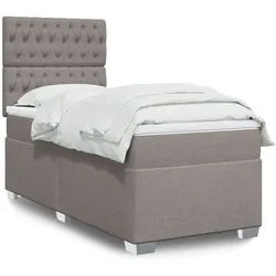 vidaXL Boxspringbett, Boxspringbett mit Matratze Taupe 90x190 cm Stoff