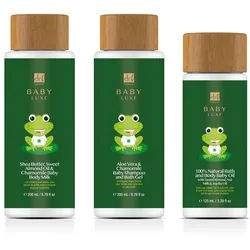 Dr. Botanicals Baby LUX Shampoo und Badegel, Körperöl Milch 525 ml