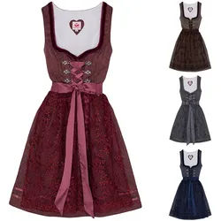 Spieth & Wensky Dirndl Bea Dirndl Dirndl Bea 2-teiliges Midi-Dirndl Kleid Dirndl Trachtenkleid kurz rot 42/XL