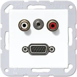 Jung Multimedia-Einsatz Cinch Audio / Miniklinke 3,5 mm / VGA (alpinweiß)