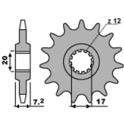 PBR Standard Stahlkettenrad 600M - 420, Größe 10 mm