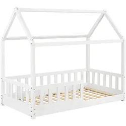 Juskys Kinderbett Marli weiß 80x160 cm , Weiß , Holz , 80x160 cm , Babymöbel & Kindermöbel, Kinderzimmer & Jugendzimmer, Kinderbetten