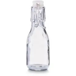 Zeller Glasflasche mit Bügelverschluss, 100 ml, Zum Servieren von Getränken, Ansetzen von Ölen oder als Deko-Vase geeignet, Maße: Ø 4,8 x 14,5 cm