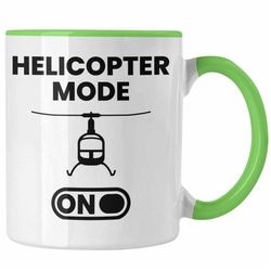 Trendation Tasse Trendation - Helikopter Pilot Geschenk Jungs Jungen Geschenkidee Helikopter Modell Geschenke Tasse grün