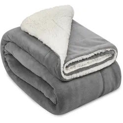 Beautissu Decke Alina 150/200 cm Hellgrau/Weiß , Textil , 150x200 cm , Wohntextilien, Decken, Kuscheldecken